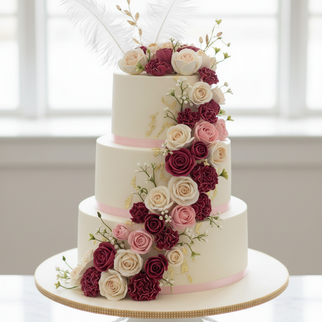 Floral Engagement Cake