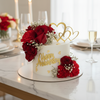 Red Roses & Vanilla Engagement Cake